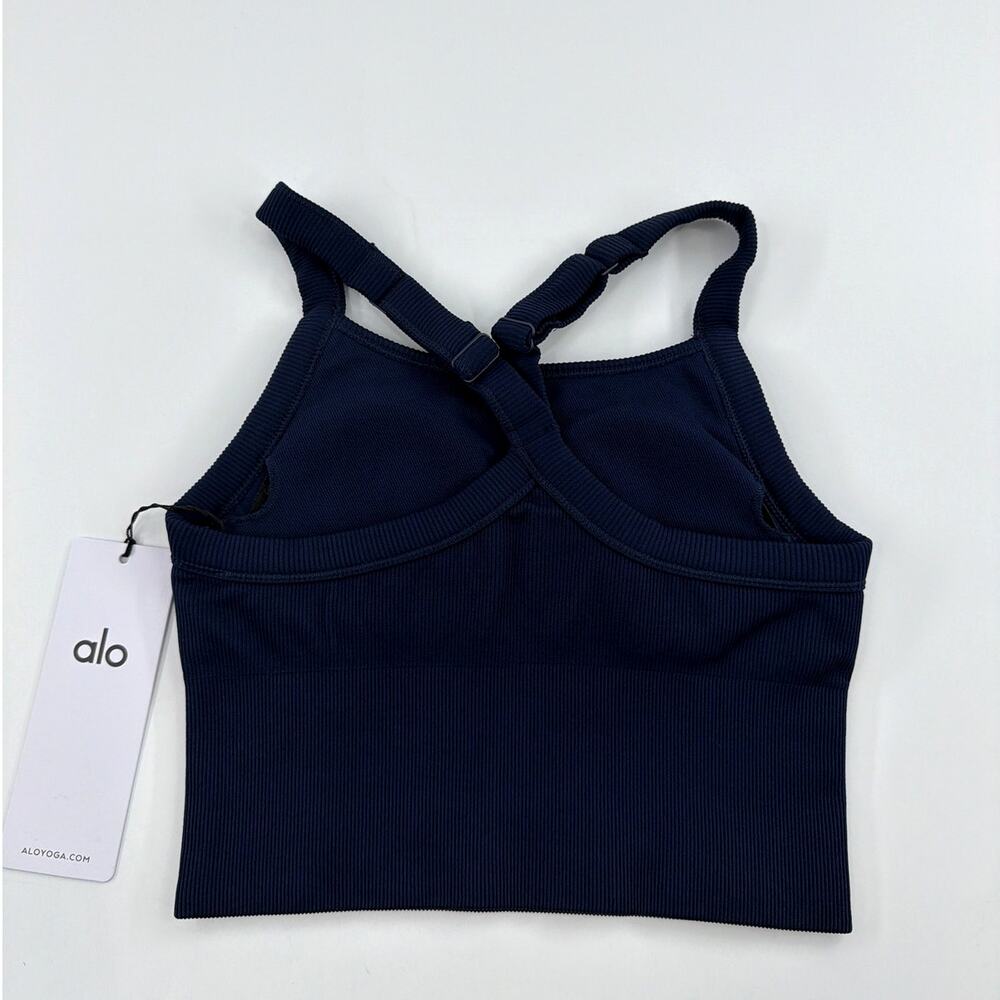 Alo Yoga Navy Seamless Ribbed Favorite Bra Tank Size XS - Picture 6 of 9
